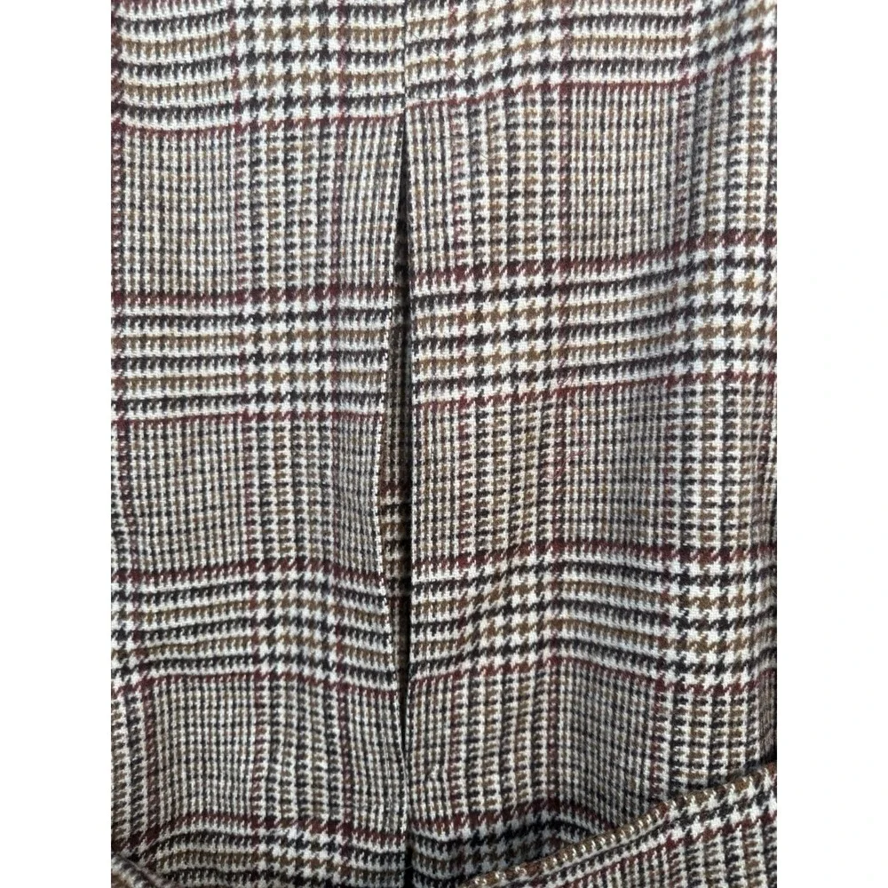 Vtg McGregor Men's Plaid Overcoat Sz 44 Glen Check‎ Wool Blend Belted Peacoat